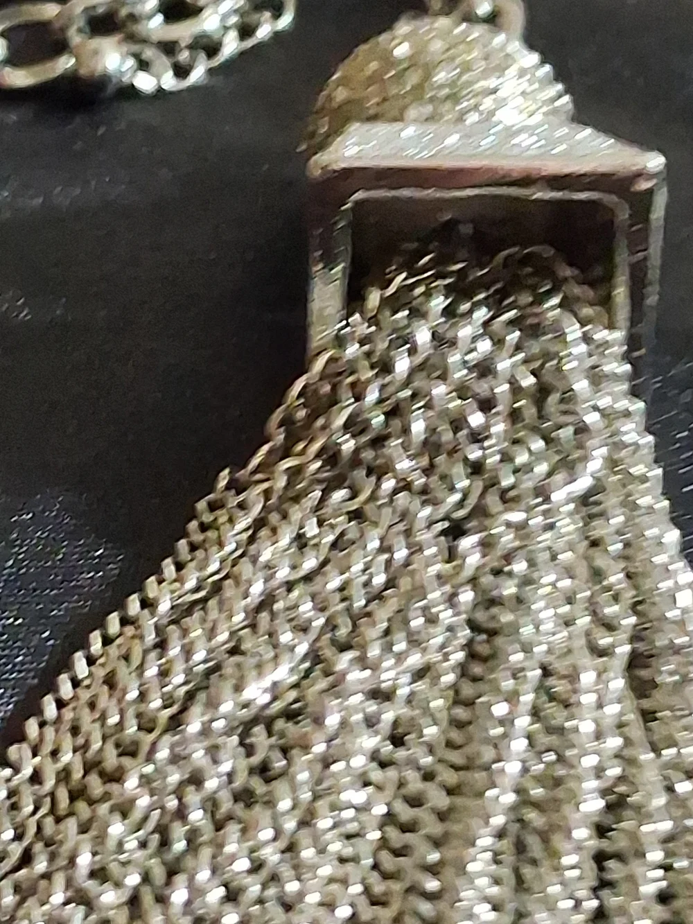 Charming Charlie Silver Pave Tassel Necklace
